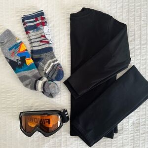 Kids Ski Bundle Thermal Set Socks Ski Goggles